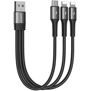 Hurtownia GSM - Kábel Joyroom S-01530G10 3w1 USB-A/USB-C - 2x Lightning 3.5A 0,15m (fekete) - JYR642 - {ean13} - Hurt