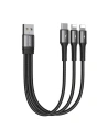 Kábel Joyroom S-01530G10 3w1 USB-A/USB-C - 2x Lightning 3.5A 0,15m (fekete)