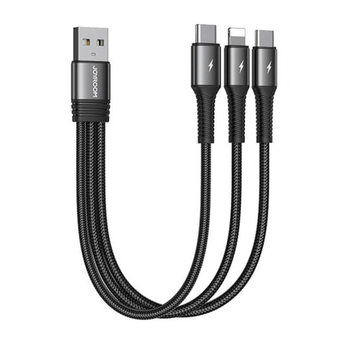 Kabel Joyroom S-01530G11 3w1 USB-A/2x USB-C - Lightning 3.5A 0,15m (czarny)