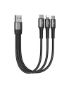 Cablu Joyroom S-01530G11 3w1 USB-A/2x USB-C - Lightning 3.5A 0,15m (negru)