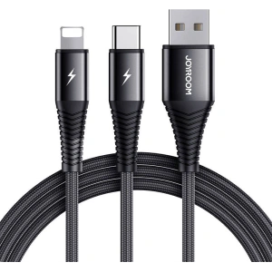 Wholesale Cable Joyroom S-1230G12 2in1 USB-A/USB-C - Lightning 3A 1.2m (black) - JYR644 - {ean13} - Hurt
