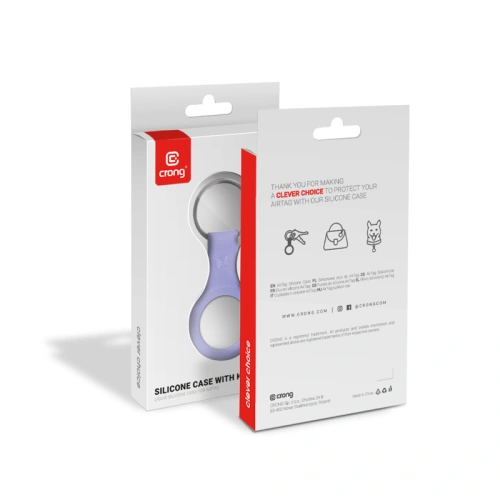 Brelok Crong Silicone Case with Key Ring Apple AirTag (fioletowy)