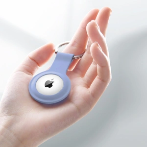 Wholesale Crong Silicone Case with Key Ring Apple AirTag pendant (lavender) - CRG592 - {ean13} - Hurt