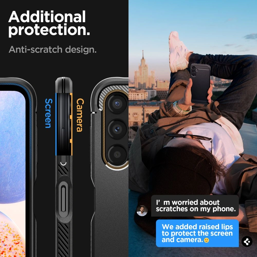 Hurtownia GSM - Etui Spigen Rugged Armor Samsung Galaxy A14 LTE Matt Schwarz - SPN2833 - {ean13} - Hurt