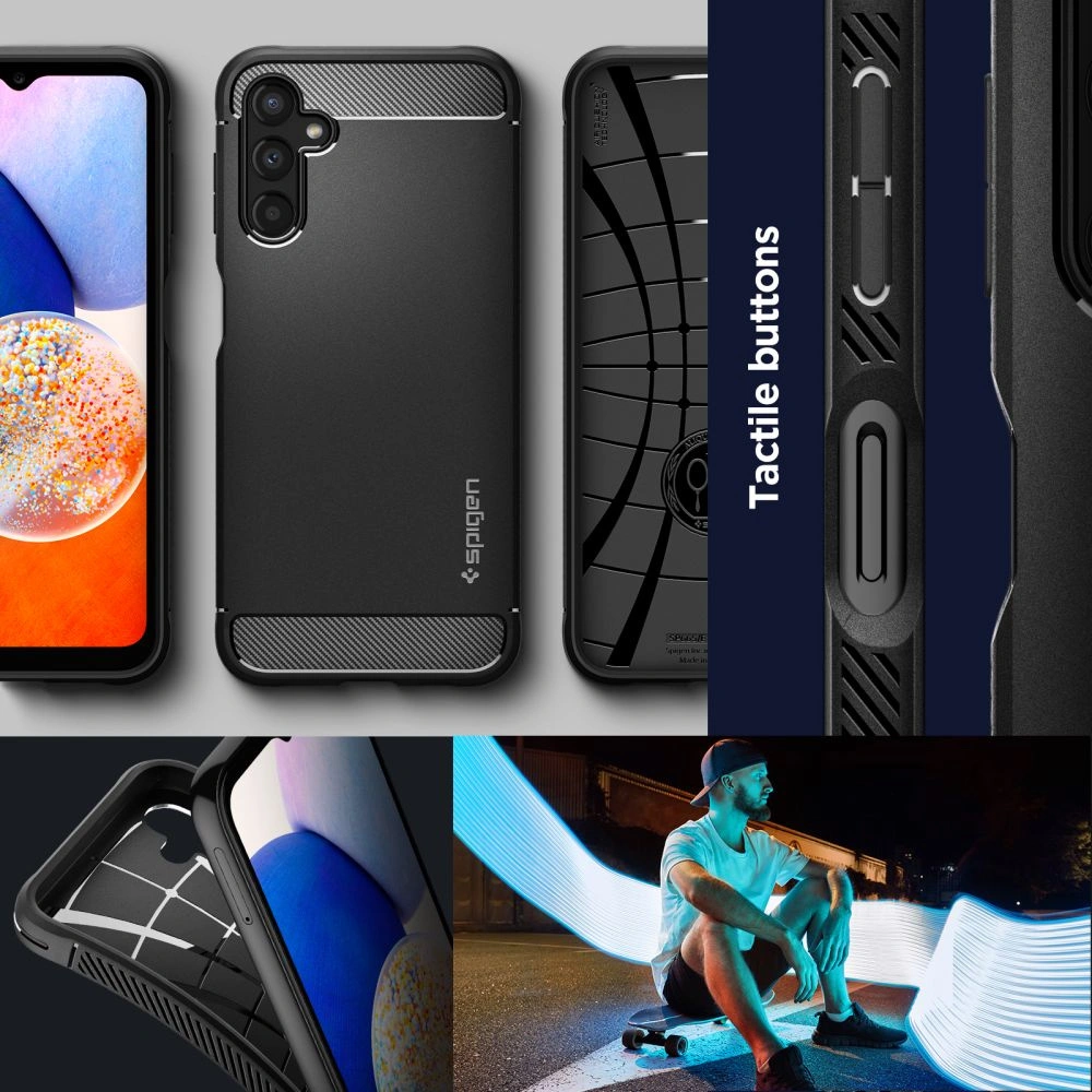 Hurtownia GSM - Etui Spigen Rugged Armor Samsung Galaxy A14 LTE Matt Schwarz - SPN2833 - {ean13} - Hurt