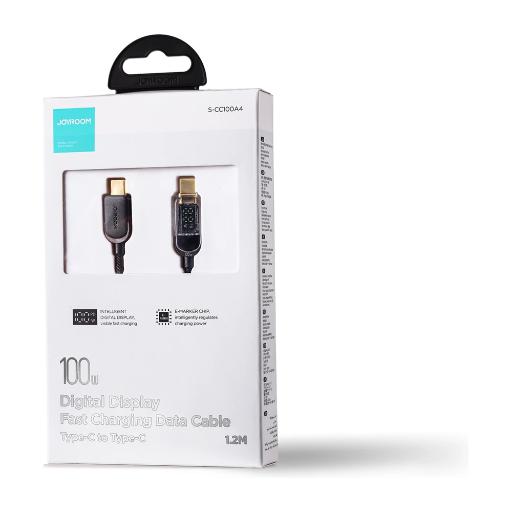 Hurtownia GSM - Cablul Joyroom S-CC100A4 USB-C/USB-C 100W 1,2m negru - JYR646 - {ean13} - Hurt