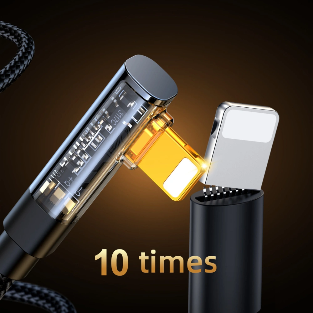 Wholesale Angle cable Joyroom S-CL020A6 Lightning/USB-C 20W 1.2m black - JYR652 - {ean13} - Hurt
