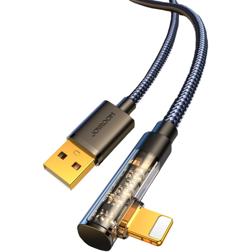 Joyroom Distributor - 6956116725822 - JYR653 - Angle cable Joyroom S-UL012A6 Lightning/USB-A 2.4A 1.2m black - B2B homescreen