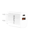 Síťová nabíječka Romoss AC20T, USB + USB-C, 20W (bílá)