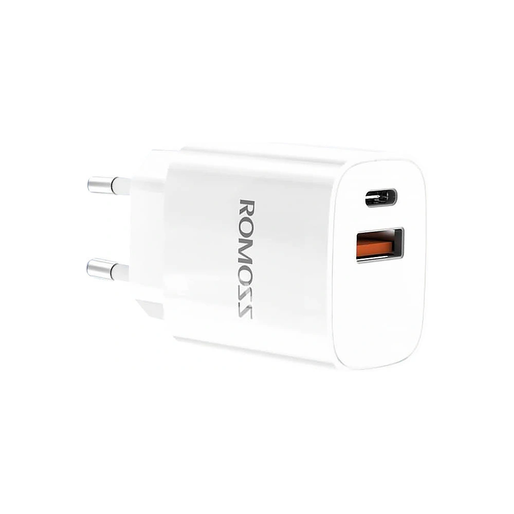 Hurtownia GSM - Síťová nabíječka Romoss AC20T, USB + USB-C, 20W (bílá) - ROM57 - {ean13} - Hurt