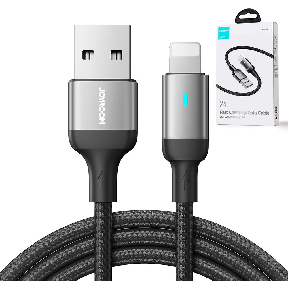 Hurtownia GSM - Kabel Joyroom A10 Series USB-A/Lightning 2.4A 3m černý - JYR665 - {ean13} - Hurt