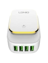 Hurtownia GSM - Hálózati töltő LDNIO A4405 4USB, LED lámpa + Lightning kábel - LDN48 - {ean13} - Hurt
