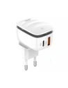 Hálózati töltő LDNIO A2425C USB, USB-C lámpával + microUSB kábel