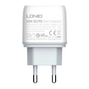 Hurtownia GSM - Síťová nabíječka LDNIO A2424C USB, USB-C 20W + kabel USB-C/USB-C - LDN55 - {ean13} - Hurt