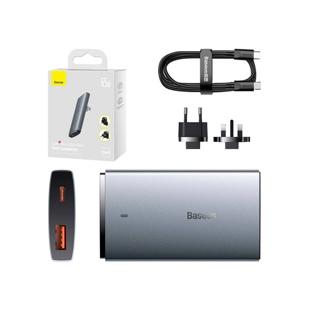 Hurtownia GSM - Hálózati töltő Baseus GaN5, 65W, USB-C, USB-A - BSU3994 - {ean13} - Hurt