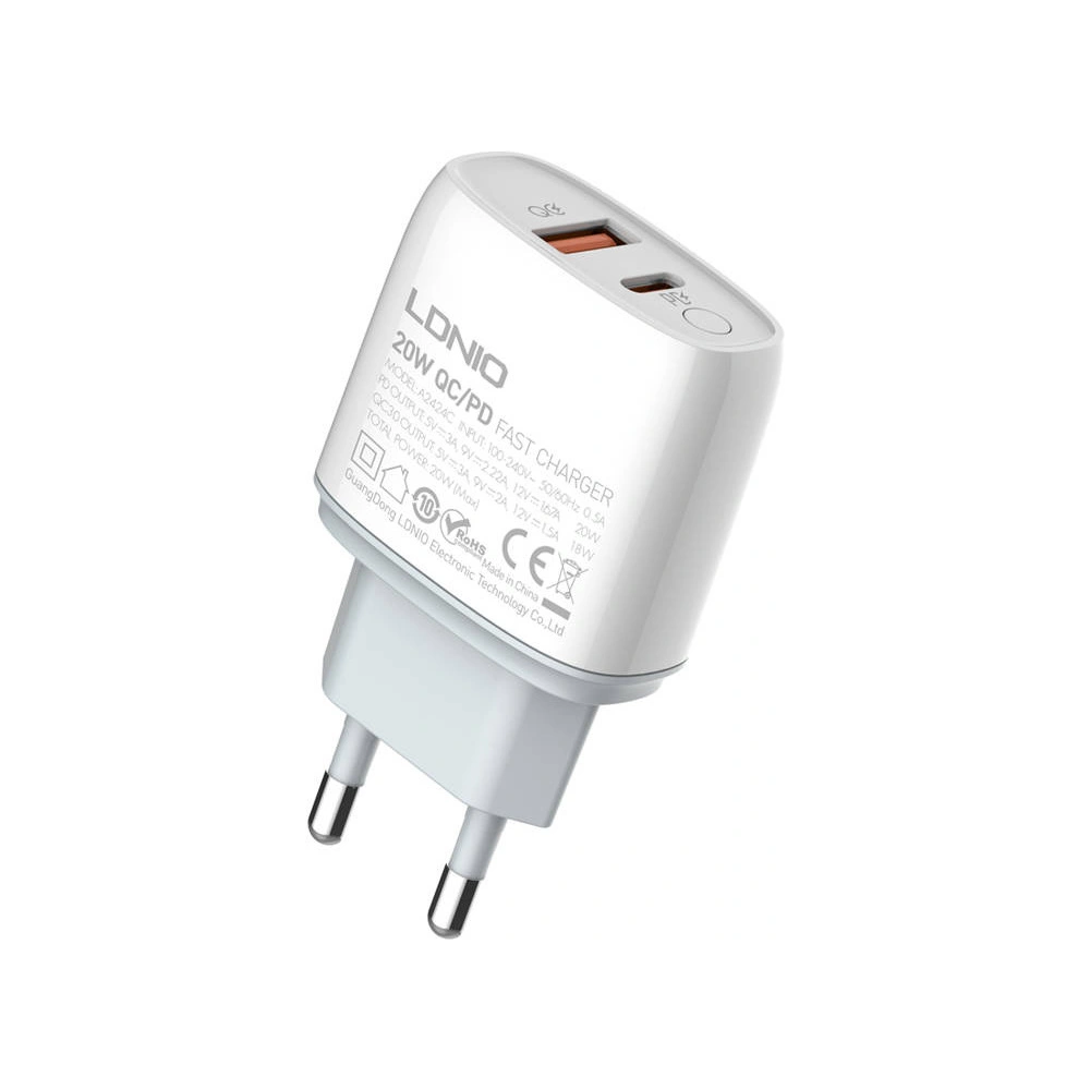 Hurtownia GSM - Netzteil LDNIO A2424C USB, USB-C 20W + USB-C/Lightning Kabel - LDN56 - {ean13} - Hurt