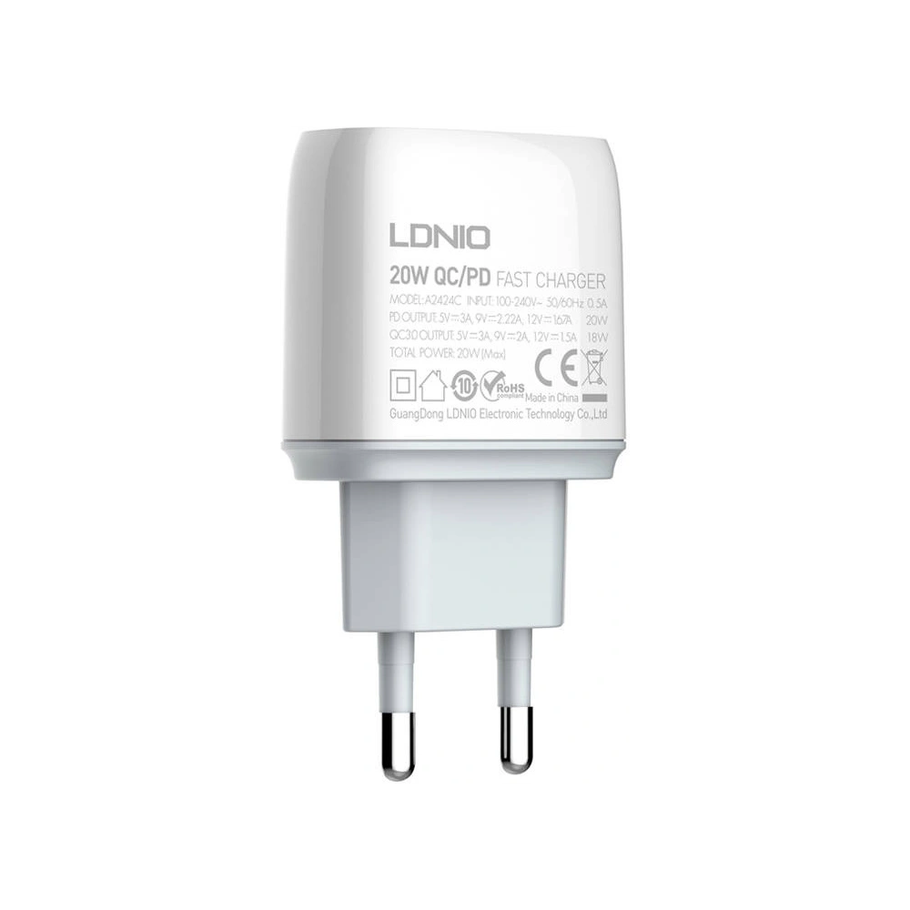 Hurtownia GSM - Netzteil LDNIO A2424C USB, USB-C 20W + USB-C/Lightning Kabel - LDN56 - {ean13} - Hurt