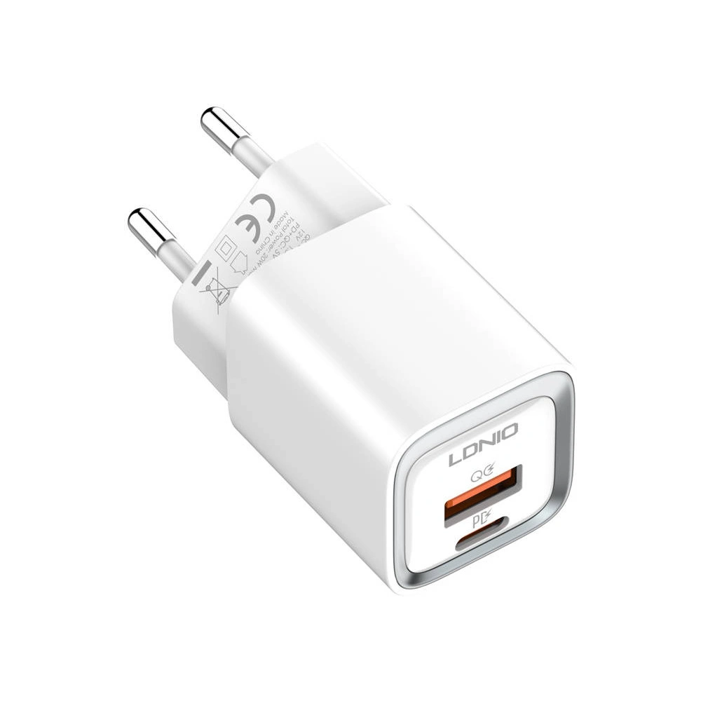 Hurtownia GSM - Hálózati töltő LDNIO A2318C USB, USB-C 20W + USB-C/USB-C kábel - LDN61 - {ean13} - Hurt