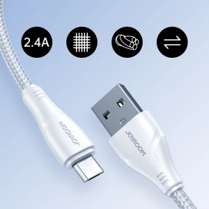 Wholesale Cable Joyroom Surpass Series USB-A/microUSB 2.4A 2m white - JYR678 - {ean13} - Hurt