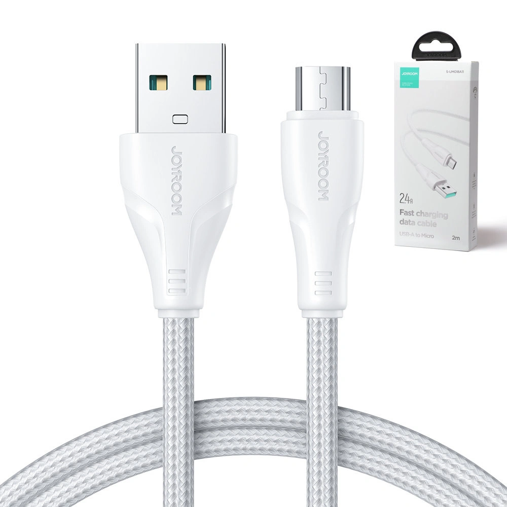 Hurtownia GSM - Kábel Joyroom Surpass Series USB-A/microUSB 2.4A 2m fehér - JYR678 - {ean13} - Hurt