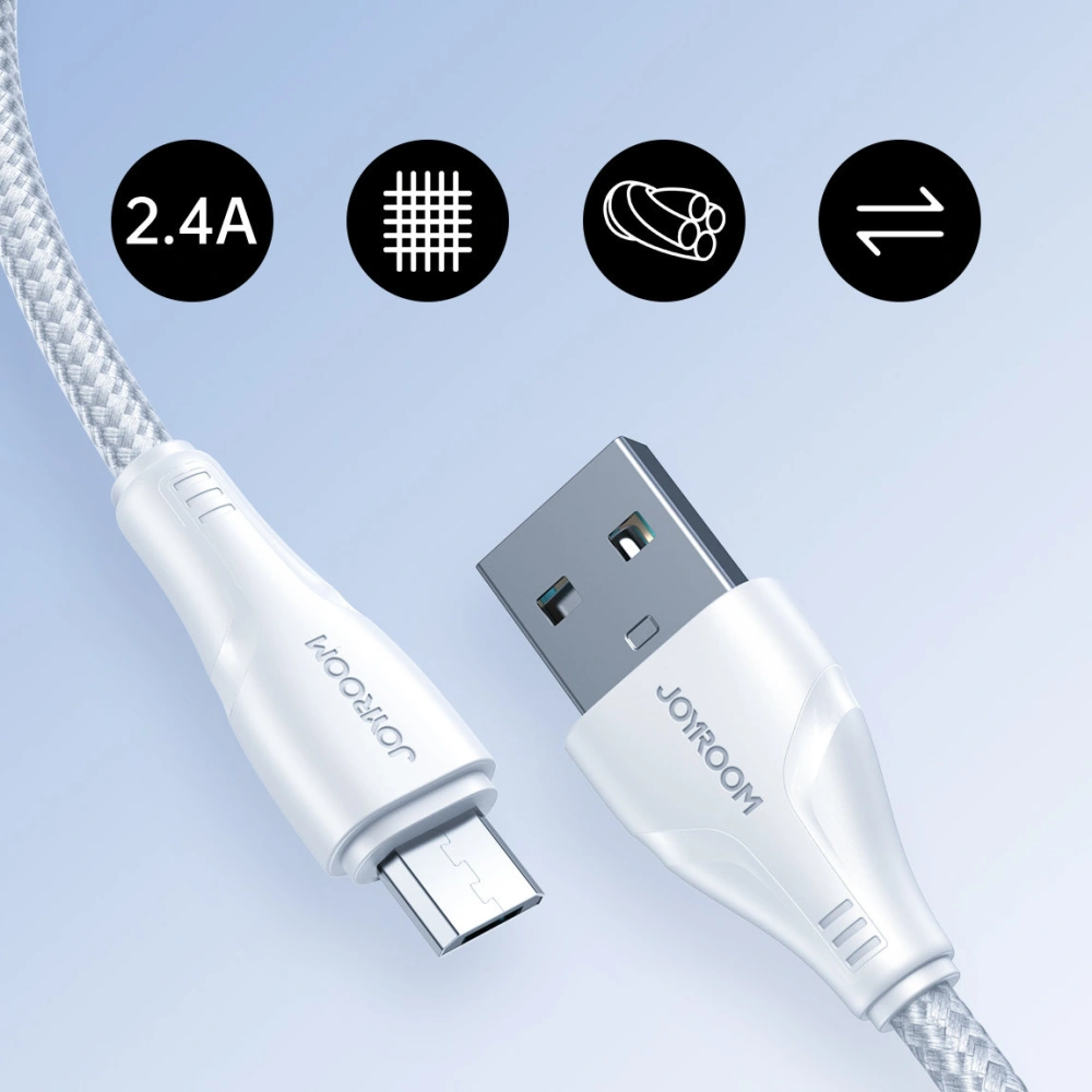 Hurtownia GSM - Cablul Joyroom Surpass Series USB-A/microUSB 2.4A 1,2 m alb - JYR679 - {ean13} - Hurt