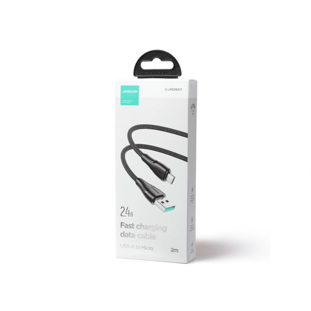 Hurtownia GSM - Kábel Joyroom Surpass Series USB-A/microUSB 2.4A 2m fekete - JYR680 - {ean13} - Hurt