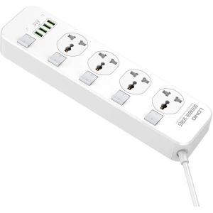Wholesale Power strip with 4 AC outlets, 4x USB, LDNIO SC4408, 2500W (white) - LDN71 - {ean13} - Hurt