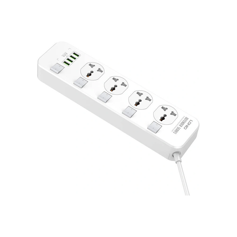 Hurtownia GSM - Steckdosenleiste mit 4 AC-Steckdosen, 4x USB, LDNIO SC4408, 2500W (weiß) - LDN71 - {ean13} - Hurt