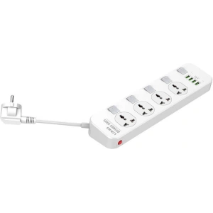 Wholesale Power strip with 4 AC outlets, 4x USB, LDNIO SC4408, 2500W (white) - LDN71 - {ean13} - Hurt