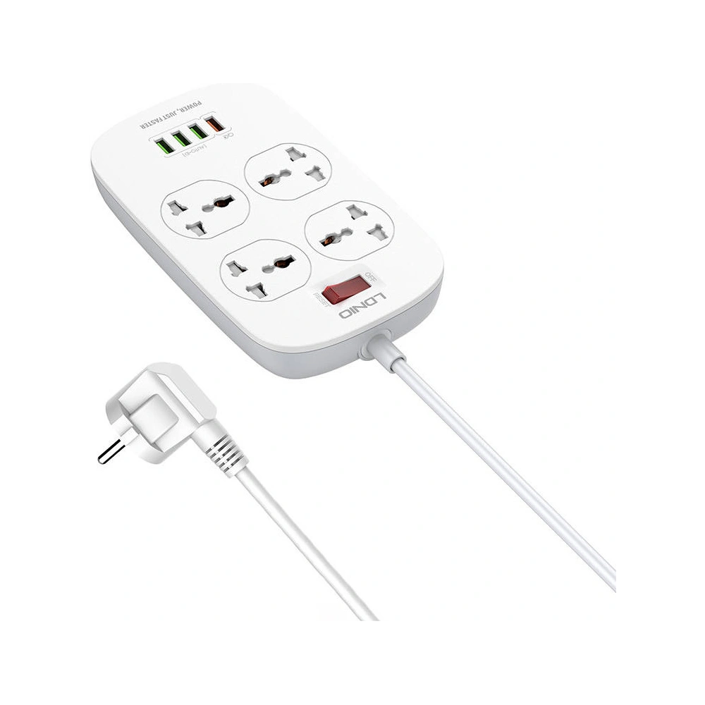 Hurtownia GSM - Steckdosenleiste mit 4 AC-Steckdosen, 4x USB, LDNIO SC4407, 2500W (weiß) - LDN72 - {ean13} - Hurt