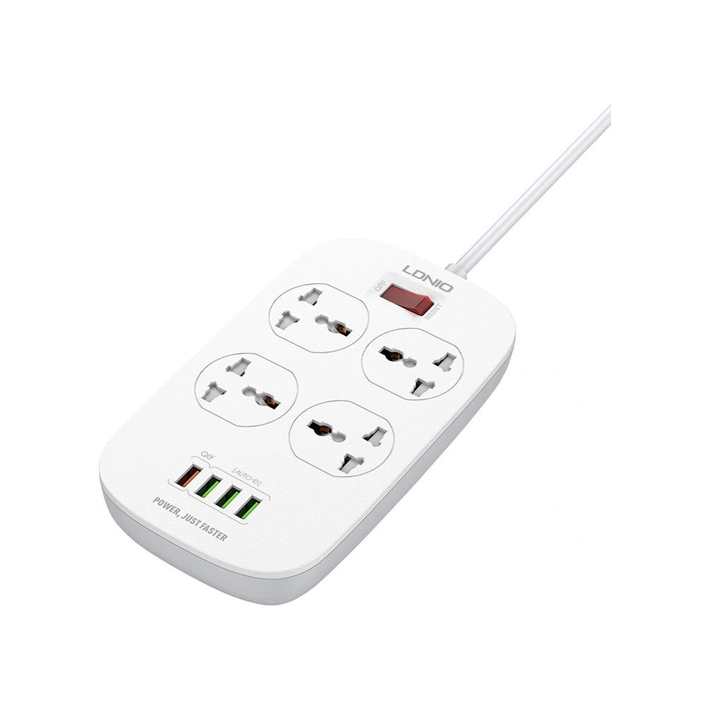 Hurtownia GSM - Napájecí lišta se 4 AC zásuvkami, 4x USB, LDNIO SC4407, 2500W (bílá) - LDN72 - {ean13} - Hurt
