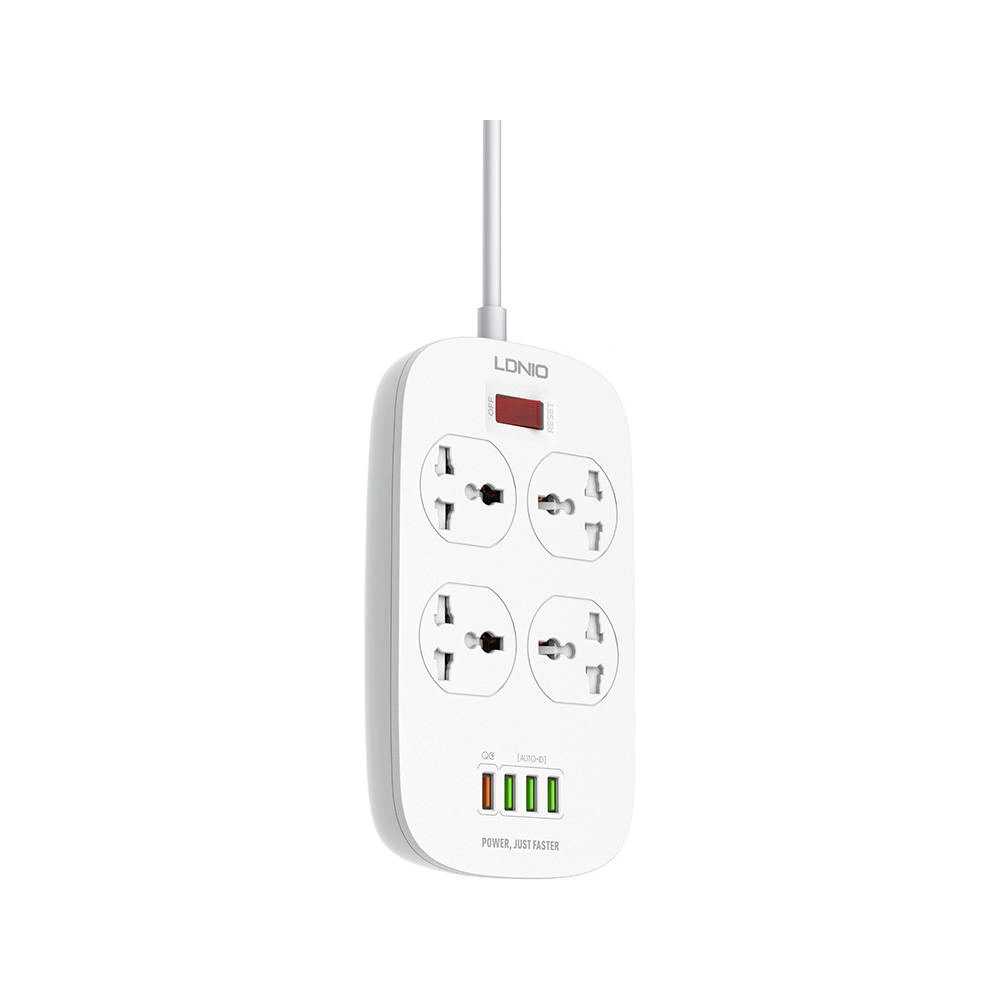 Hurtownia GSM - Listă de alimentare cu 4 prize AC, 4x USB, LDNIO SC4407, 2500W (alb) - LDN72 - {ean13} - Hurt