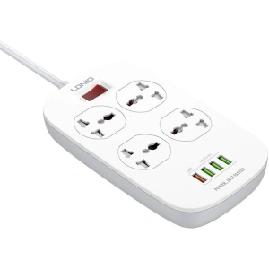 Wholesale Power strip with 4 AC outlets, 4x USB, LDNIO SC4407, 2500W (white) - LDN72 - {ean13} - Hurt