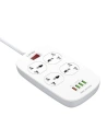 Hurtownia GSM - Napájecí lišta se 4 AC zásuvkami, 4x USB, LDNIO SC4407, 2500W (bílá) - LDN72 - {ean13} - Hurt
