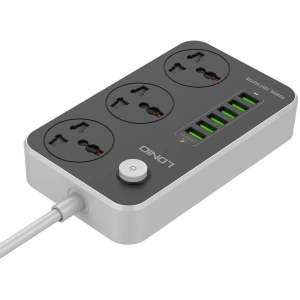 Wholesale Power strip with 3 AC outlets, 6x USB, LDNIO SC3604, 2500W (gray) - LDN73 - {ean13} - Hurt