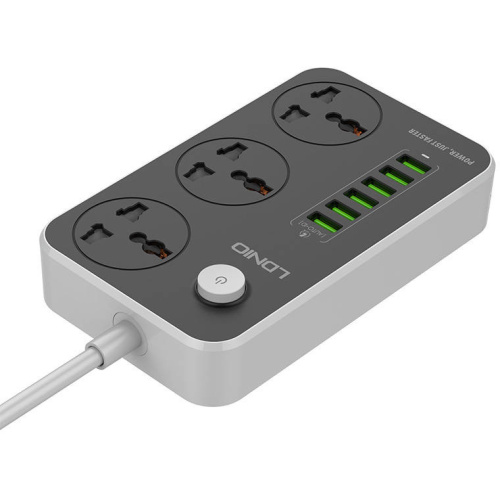 LDNIO Distributor - 6933138636046 - LDN73 - Power strip with 3 AC outlets, 6x USB, LDNIO SC3604, 2500W (gray) - B2B homescreen