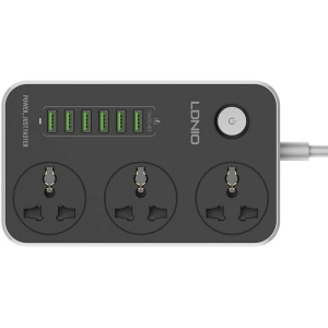 Wholesale Power strip with 3 AC outlets, 6x USB, LDNIO SC3604, 2500W (gray) - LDN73 - {ean13} - Hurt