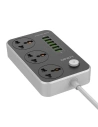Wholesale Power strip with 3 AC outlets, 6x USB, LDNIO SC3604, 2500W (gray) - LDN73 - {ean13} - Hurt