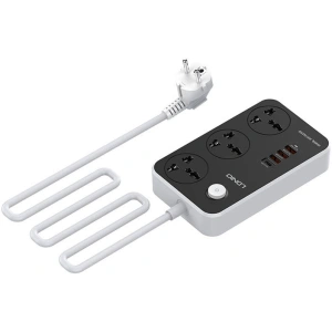 Wholesale Power strip with 3 AC outlets, 4x USB, LDNIO SC3412, 2500W (gray) - LDN74 - {ean13} - Hurt