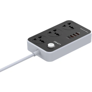 Wholesale Power strip with 3 AC outlets, 4x USB, LDNIO SC3412, 2500W (gray) - LDN74 - {ean13} - Hurt