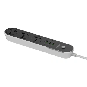 Wholesale Power strip with 3 AC outlets, 3x USB, LDNIO SC3301, 2500W (gray) - LDN75 - {ean13} - Hurt