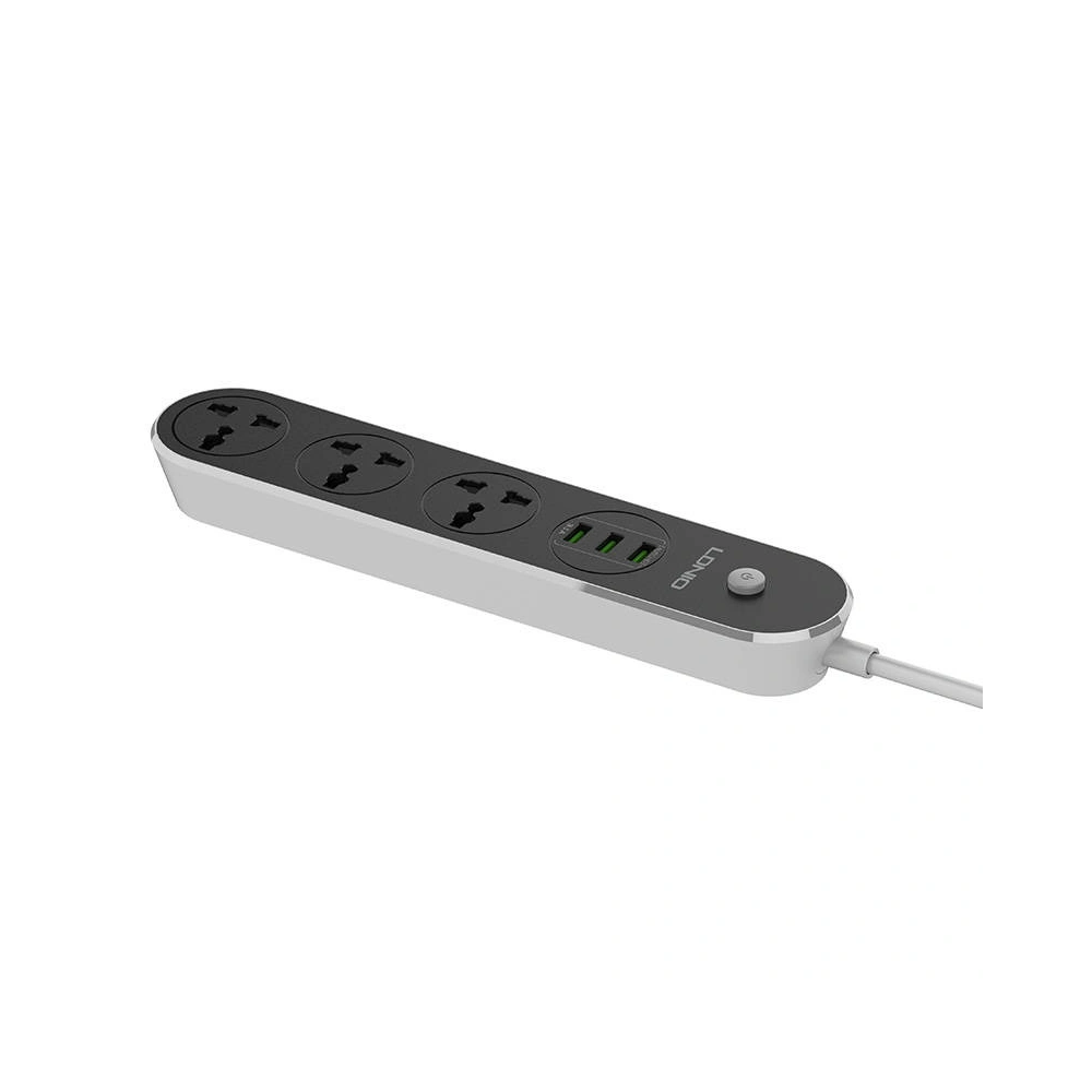Hurtownia GSM - Listă de alimentare cu 3 prize AC, 3x USB, LDNIO SC3301, 2500W (gri) - LDN75 - {ean13} - Hurt