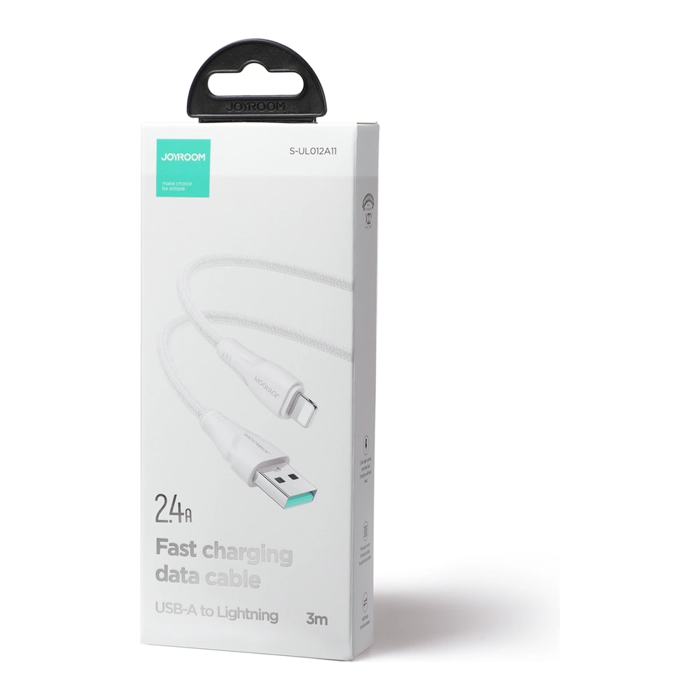 Hurtownia GSM - Kabel Joyroom Surpass Series USB-A/Lightning 2.4A 3m bílý - JYR682 - {ean13} - Hurt