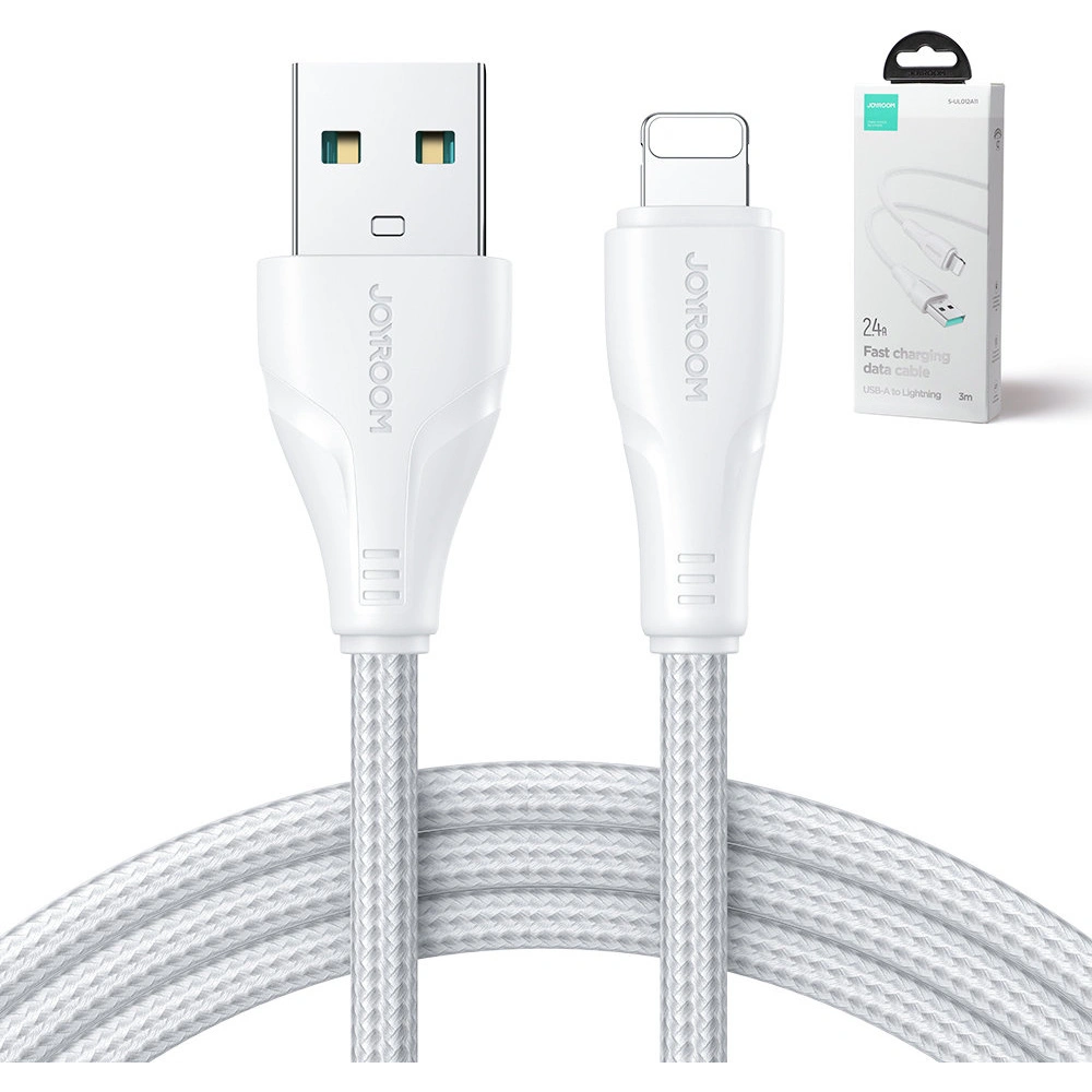 Hurtownia GSM - Kabel Joyroom Surpass Series USB-A/Lightning 2.4A 3m bílý - JYR682 - {ean13} - Hurt