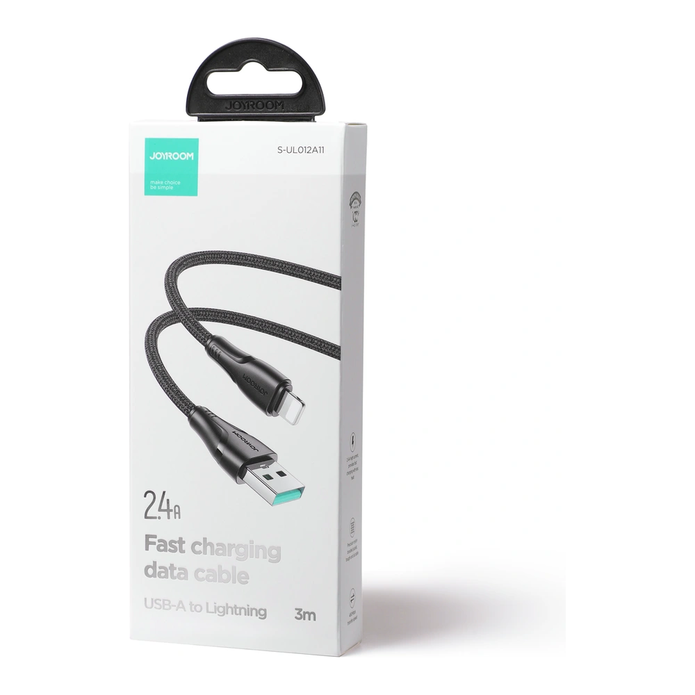 Hurtownia GSM - Kabel Joyroom Surpass Series USB-A/Lightning 2.4A 3m schwarz - JYR684 - {ean13} - Hurt