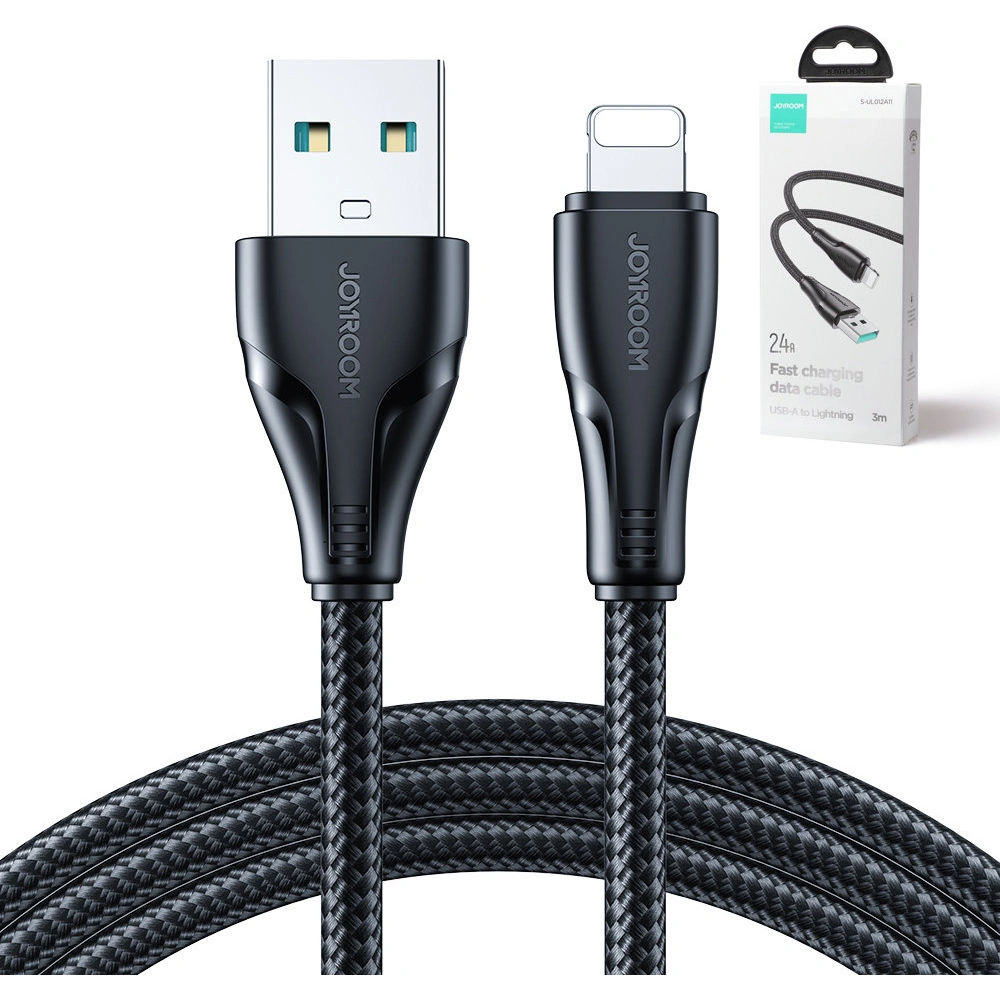 Hurtownia GSM - Kabel Joyroom Surpass Series USB-A/Lightning 2.4A 3m schwarz - JYR684 - {ean13} - Hurt