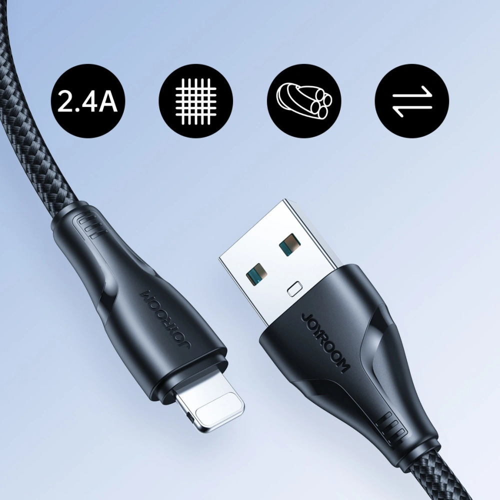 Hurtownia GSM - Kabel Joyroom Surpass Series USB-A/Lightning 2.4A 2m černý - JYR685 - {ean13} - Hurt