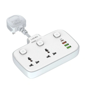 Wholesale Power strip with 2 AC outlets LDNIO SC2413, 3x USB, 1x USB-C, 2500W (white) - LDN76 - {ean13} - Hurt