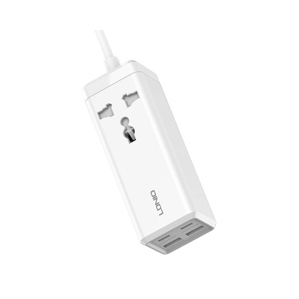 Hurtownia GSM - Stromleiste mit 1 AC-Steckdose LDNIO SC1418, 2x USB, 2x USB-C, 2500W (weiß) - LDN77 - {ean13} - Hurt
