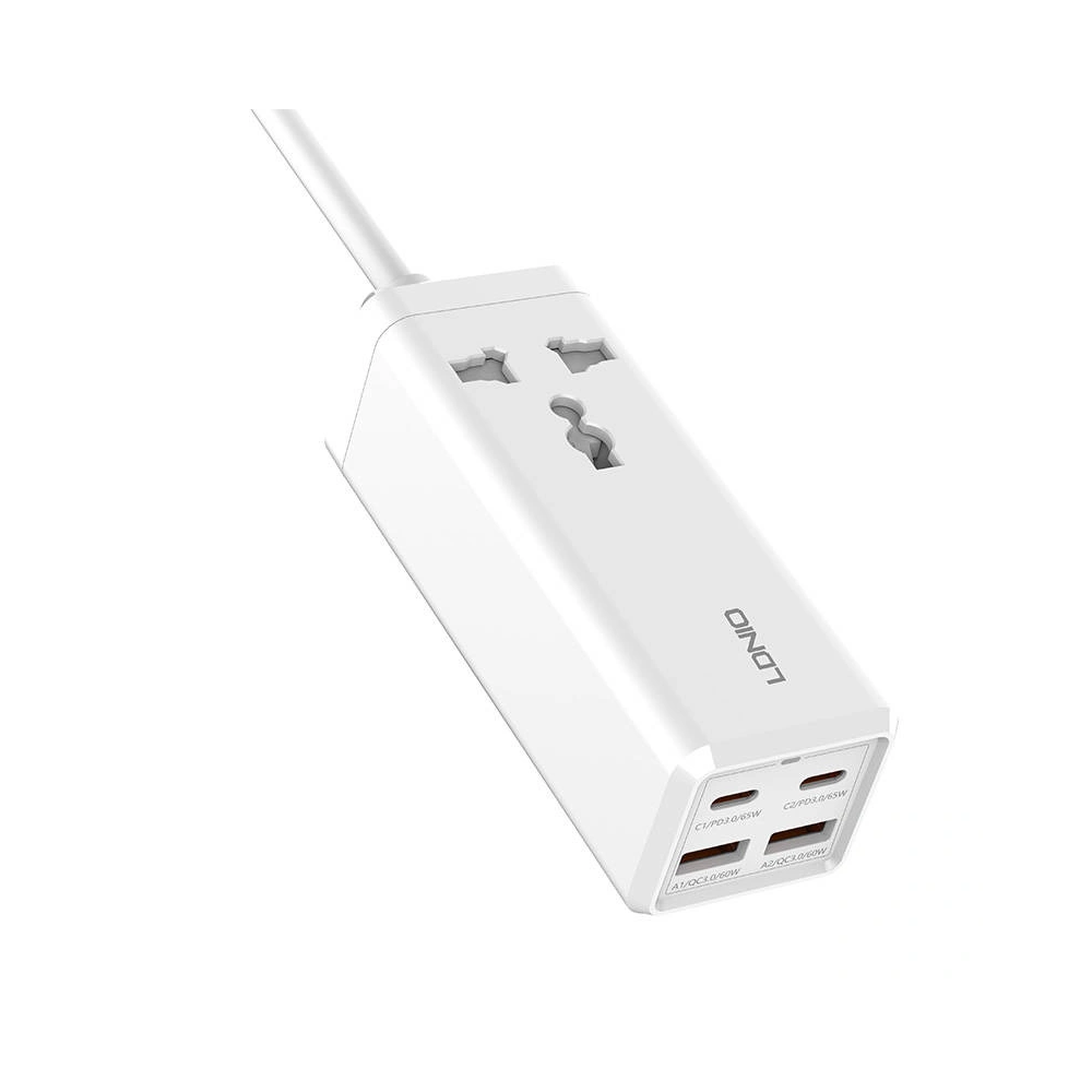 Hurtownia GSM - Stromleiste mit 1 AC-Steckdose LDNIO SC1418, 2x USB, 2x USB-C, 2500W (weiß) - LDN77 - {ean13} - Hurt